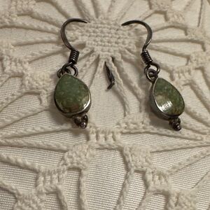 Elegant Green Teardrop Earrings